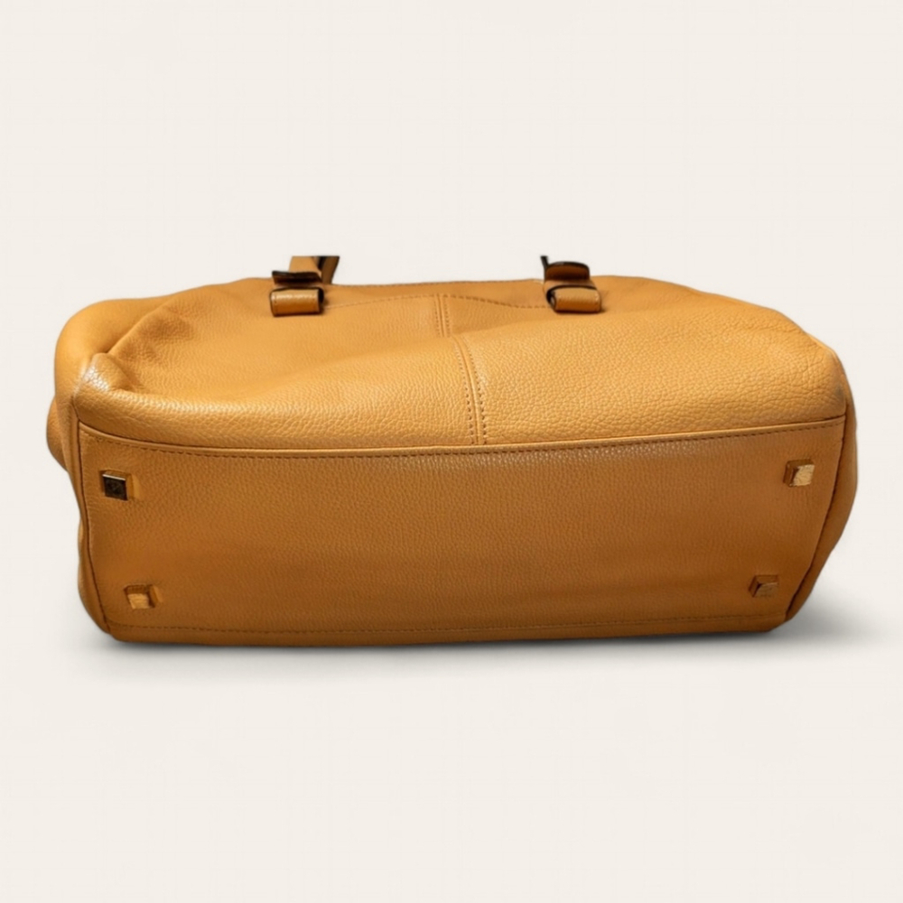 Vince Camuto Camel Leather Hand Bag Rainbow Tie Dye Interior Magnetic Closure - Picture 8 of 14